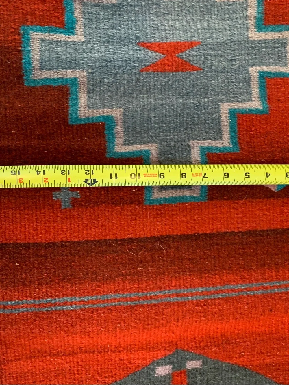 Handwoven Red Southwestern Runner Rug with Geometric Pattern